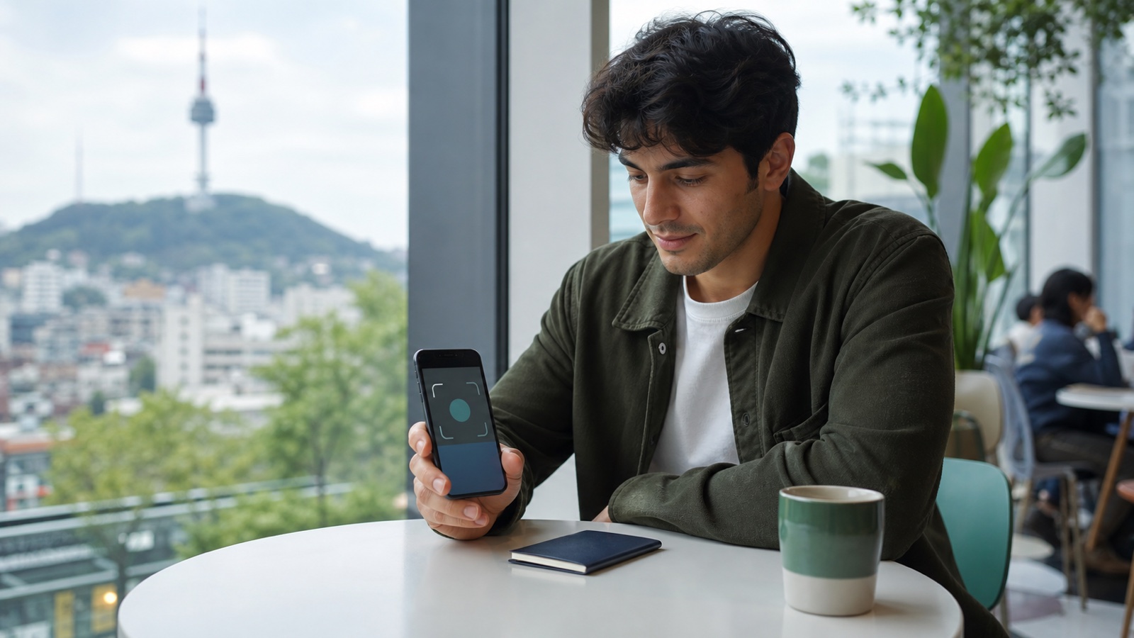 Traveler preparing passport verification on a phone — Naver Passport Verification